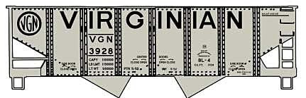 Accurail - HO Virginian Twin Hopper Single Car