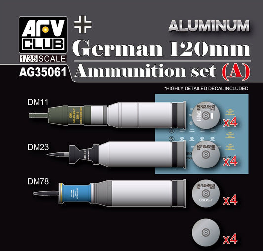 AFV Club - German 120mm Ammo Set A Aluminum 1:35
