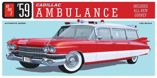 AMT - '59 Cadillac Ambulance w/Gurney 1:25
