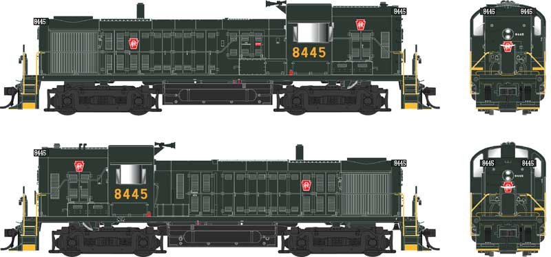 Bowser - Ho ALCo RS-3 PRR Decal Hammerhead 8445 W
