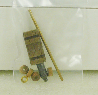 Corel - C-31 Cannon Kit 25 mm long - Burnished White Metal, Wood & Brass1/pk