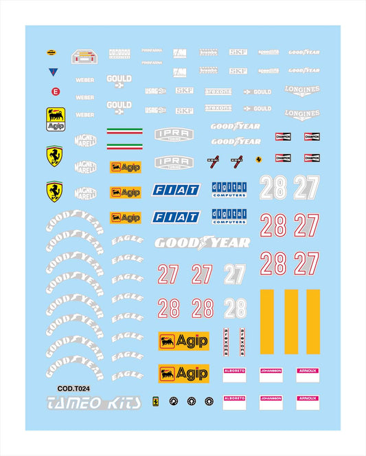 Tameo - TMK 011 Formula 1 Ferrari 126 C4- White Metal Car Kit - Scale 1:43, Made in Italy