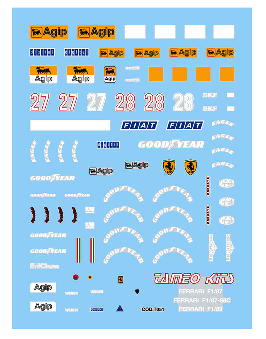 Tameo - Ferrari F.187/88c - 1988 White Metal Car Kit Scale 1:43