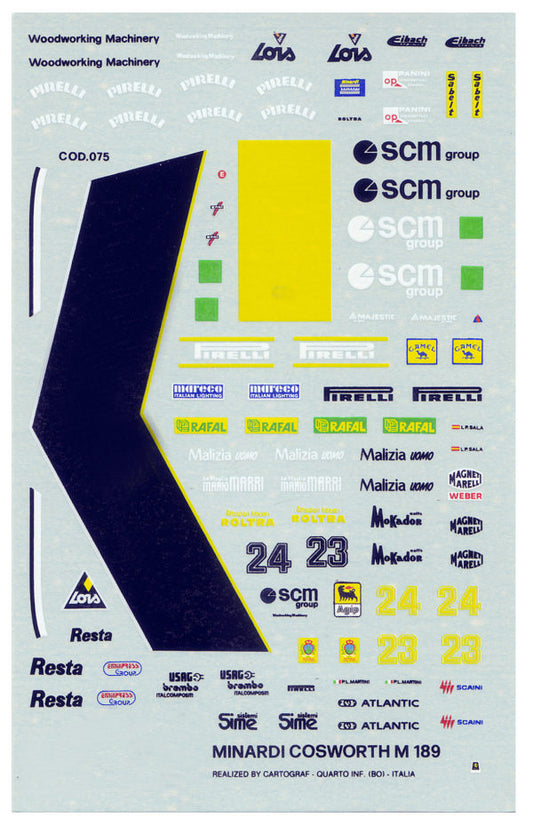 Tameo - TMK104 Minardi M-189 Cosworth - 1989 - White Metal Car Kit - Scale 1:43, Made in Italy