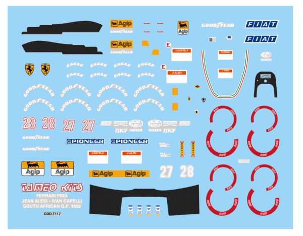 Tameo - TMK152 Ferrari F-92A - 1992 - White Metal Car Kit - Scale 1:43, Made in Italy