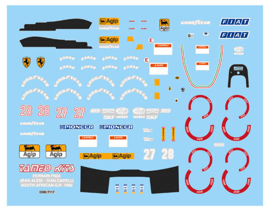 Tameo - TMK152 Ferrari F-92A - 1992 - White Metal Car Kit - Scale 1:43, Made in Italy
