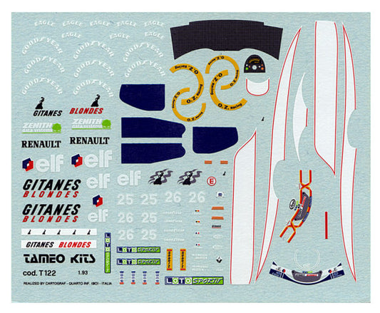 Tameo - TMK160 Ligier Js-37 Renault - 1993 - White Metal Car Kit - Scale 1:43, Made in Italy