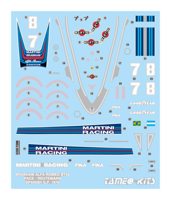 Tameo - TMK307 Brabham BT-45 Alfa Romeo - 1976- White Metal Car Kit - Scale 1:43, Made in Italy