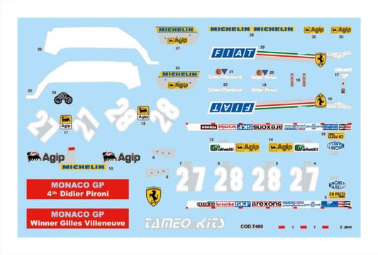 Tameo - TMK391 Ferrari 126 CK - 1981 - White Metal Car Kit - Scale 1:43, Made in Italy