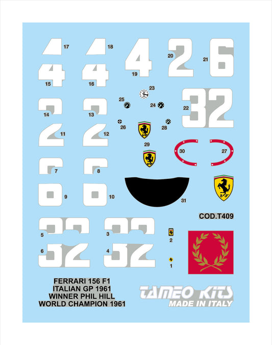 Tameo - WCT061 Ferrari 156 F1 Italian GP 1961 Scale 1:43