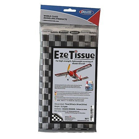 Deluxe Materials - EZE Tissue Black Checker 3 per pack