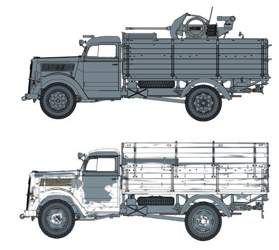 DML - German 3t 4x2 Truck W/2cm FlaK 38 1:35