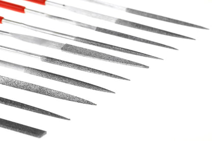 10Pc Professional Quality Diamond File Set, Insulated Handle 180 Grit