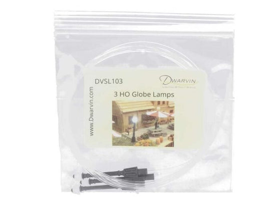 Dwarvin Lighting - DVSL103BL HO Fiber Lit Globe Lamp 3pk