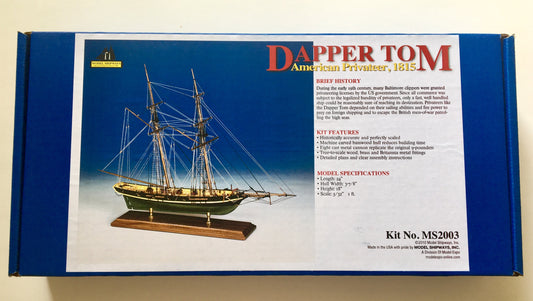 MODEL SHIPWAYS MS2003 DAPPER TOM BALTIMORE CLIPPER - New Plank On Bulkhead 5/32" SCALE (1:76)