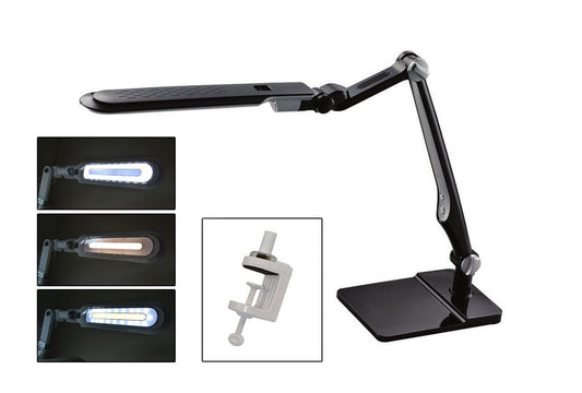 Grobet - Led Dbl Reach Clamp Lamp Black
