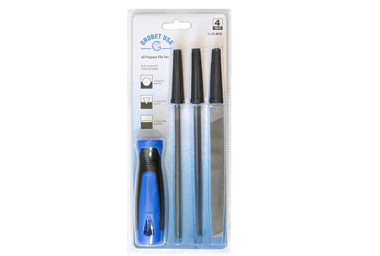 Grobet - 3 PIECE ALL PURPOSE FILE SET With Handle