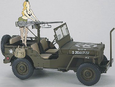 Hasegawa - 1/4 Ton 4x4 Jeep w/50cal + Figure 1:24