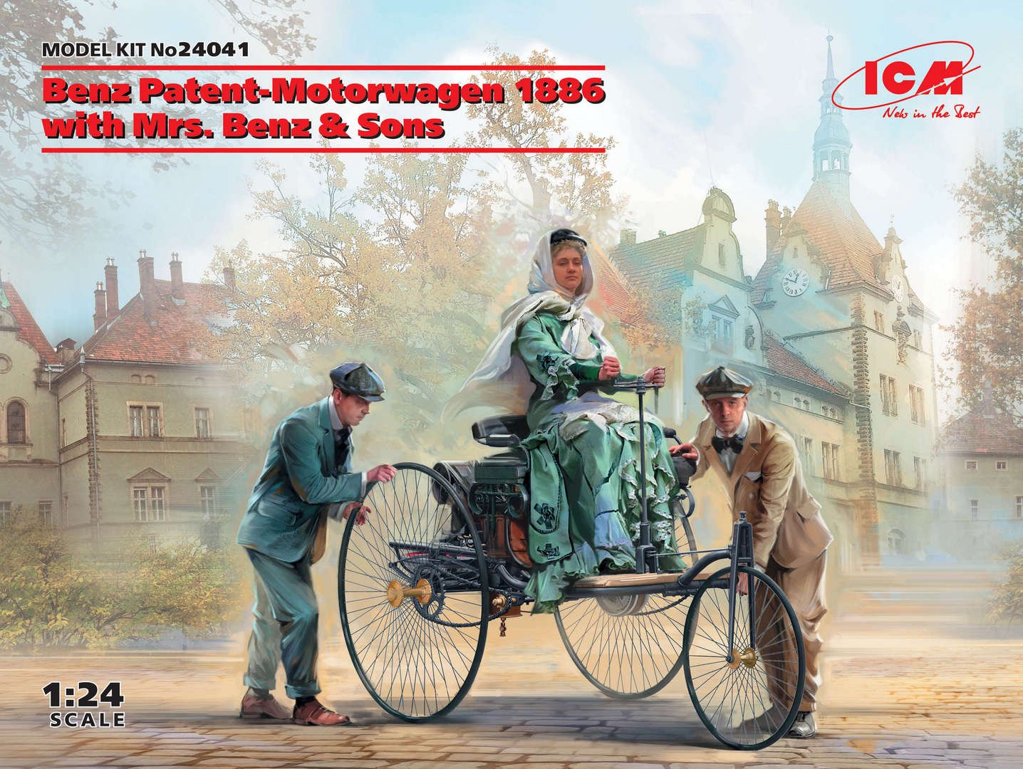 ICM - 1886 Benz Patent Motorwagen w/figs 1:24