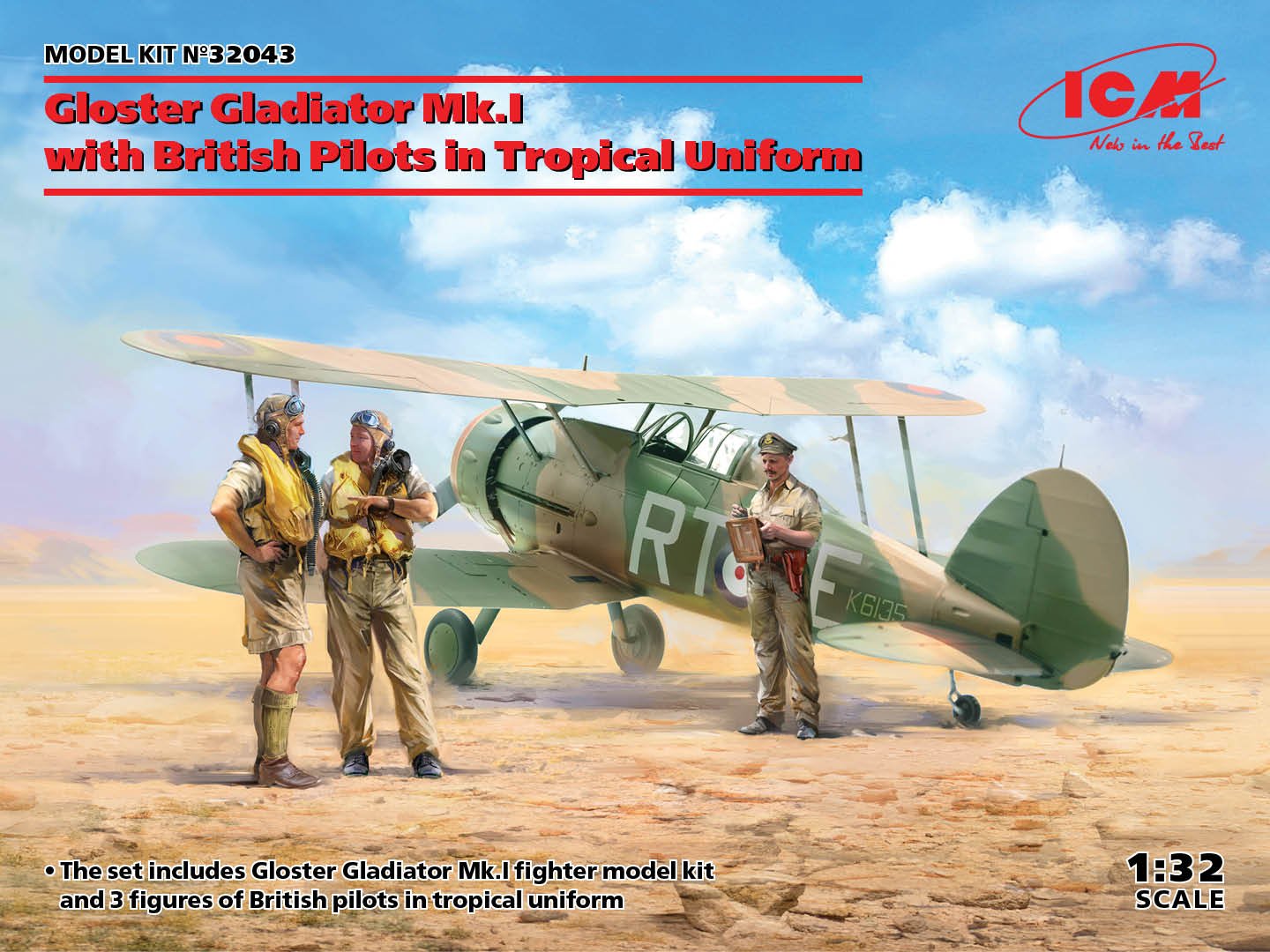 ICM - Gloster Gladiator Mk.I w/Brit Pilot 1:32