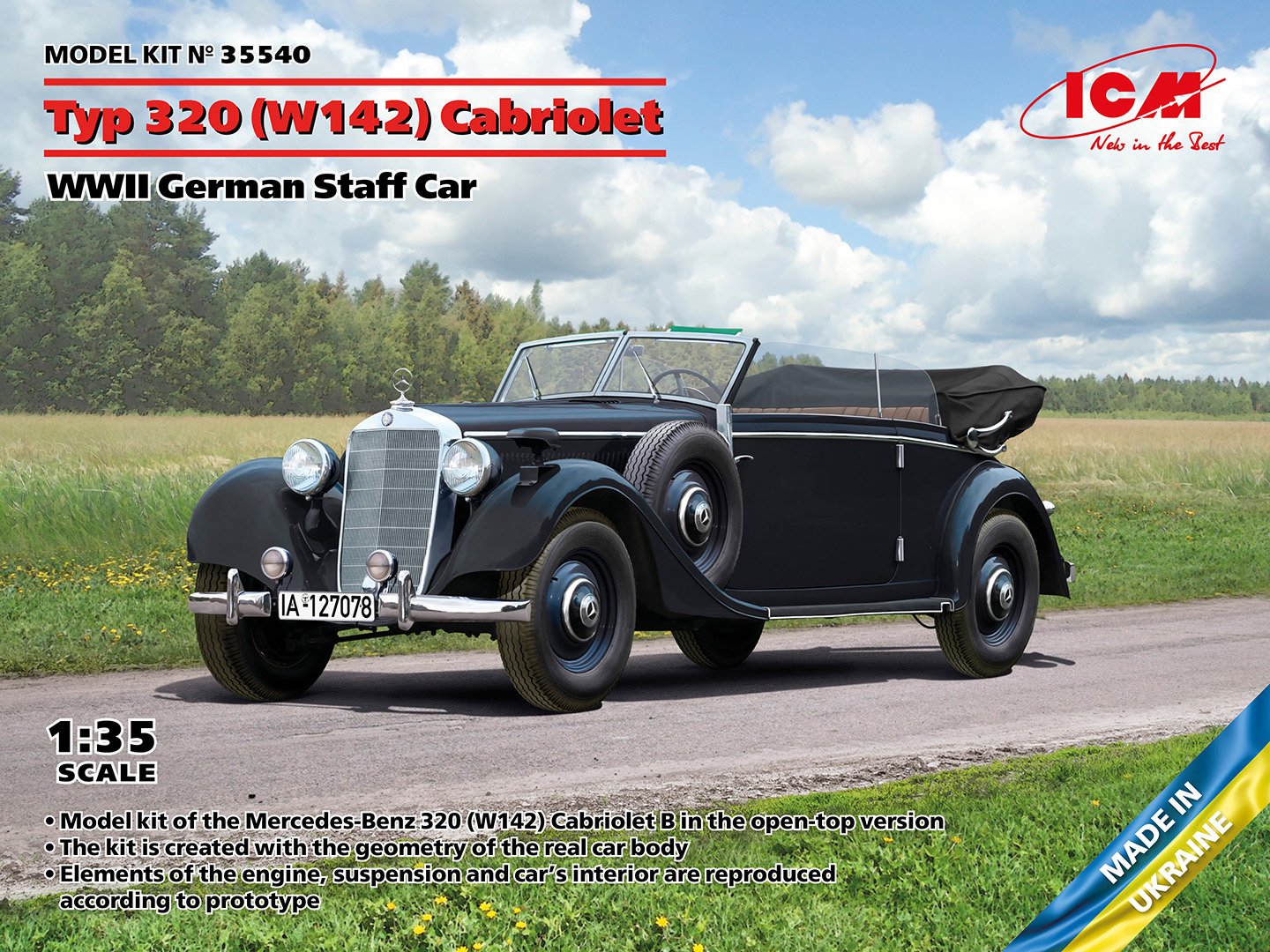 ICM - Type 320 W142 Cabriolet WWII Car 1:24