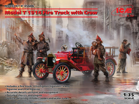 ICM - 1914 Model T Fire Truck W/crew
