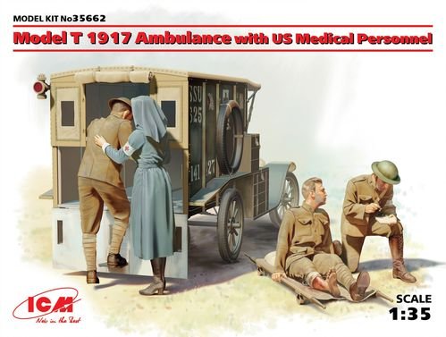 ICM - 1917 Model T Ambulance w/figures 1:35