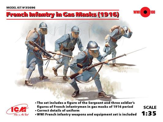 ICM - French Infantry in Gas Masks 4 1:35