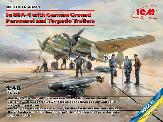 ICM - Ju-88A-4 w/Ground Person + Trlr 1:48