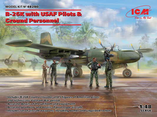 ICM - B-26K & USAF Pilots & Ground Crew 1:48