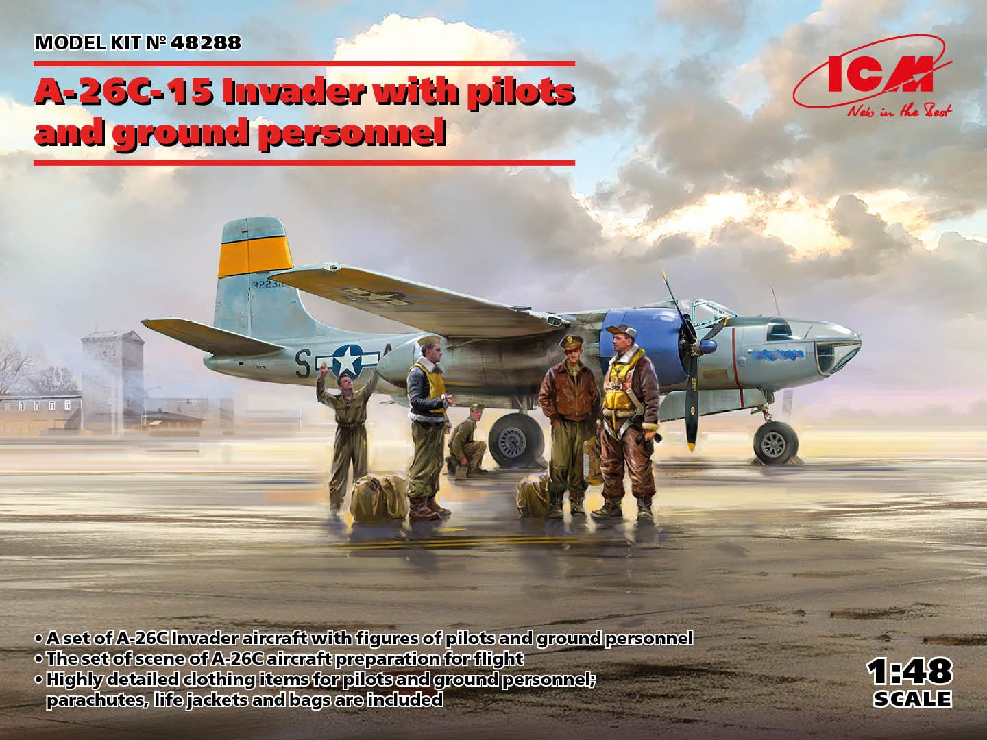 ICM - A26C Invader w/pilots&ground per.1:48