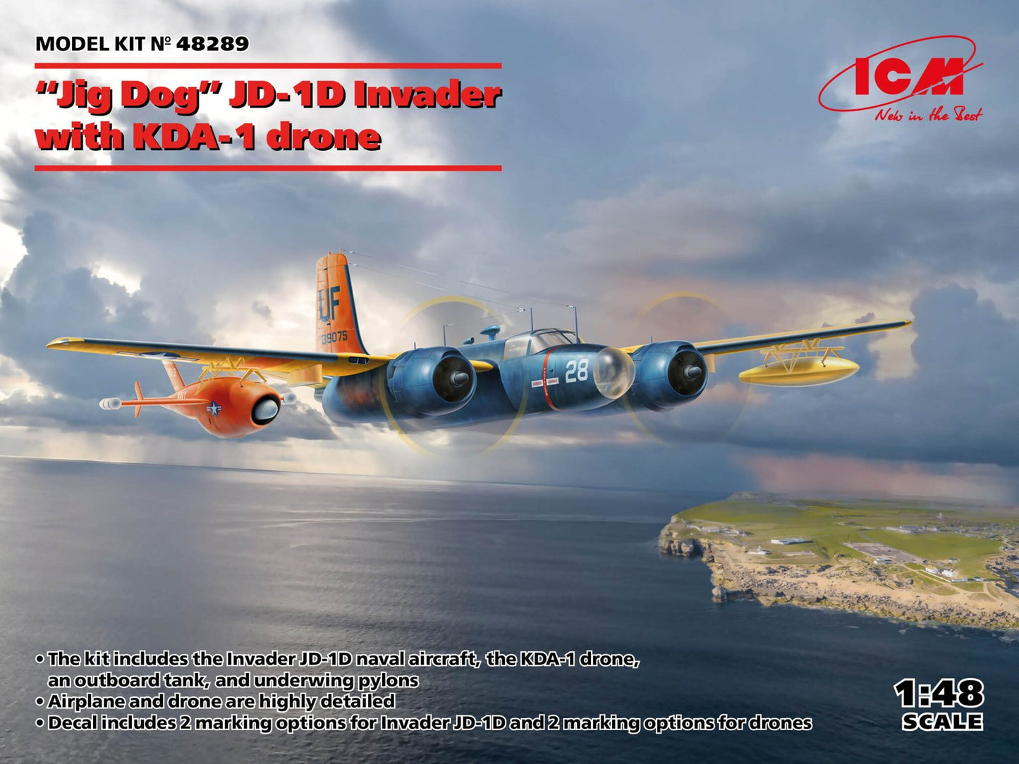 ICM - US Navy Jig Dog JD1D Invader w/dron 1:48