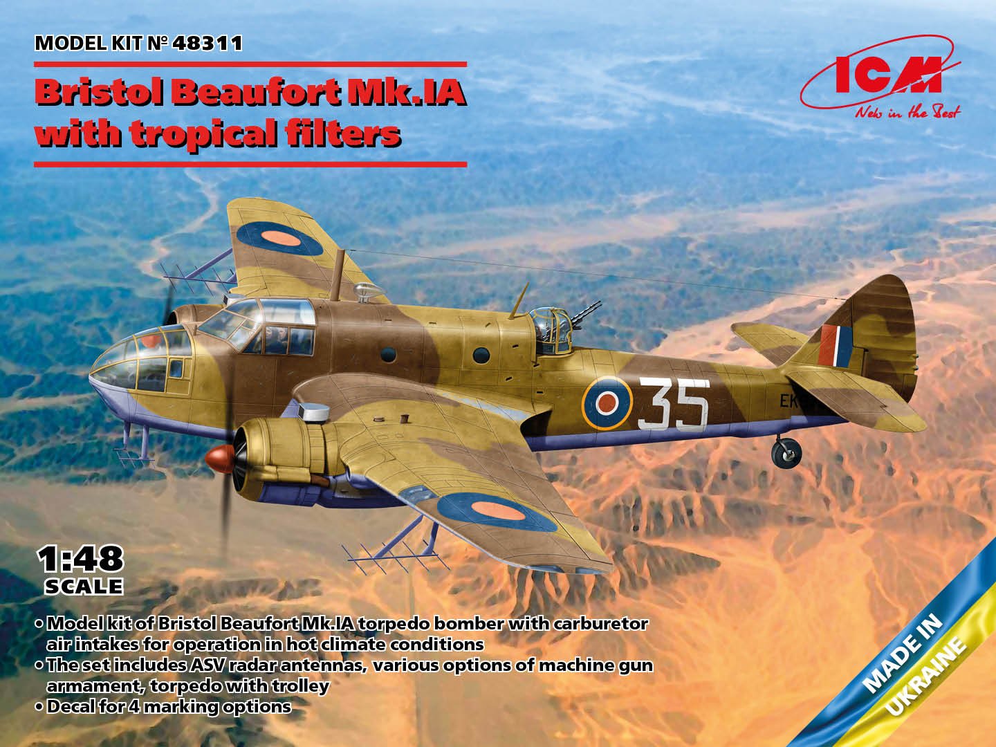 ICM - Bristol Beaufort Mk.Ia w/filters 1:48
