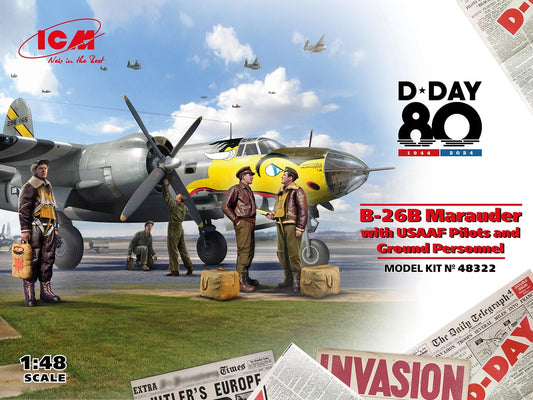 ICM - B-26B Marauder w/Pilots&Ground Crew 1:48