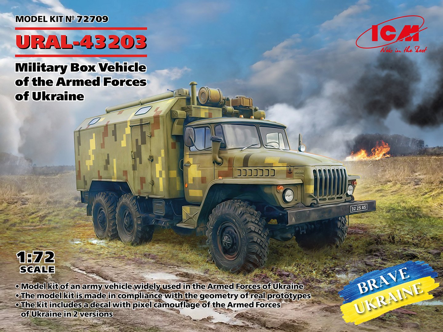 ICM - URAL-43203 Box Vehicle Ukraine 1:72