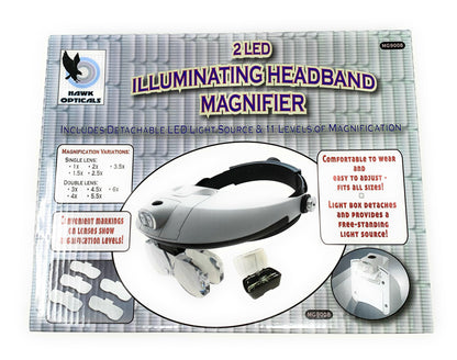 2 LED Illuminating Headband Magnifier