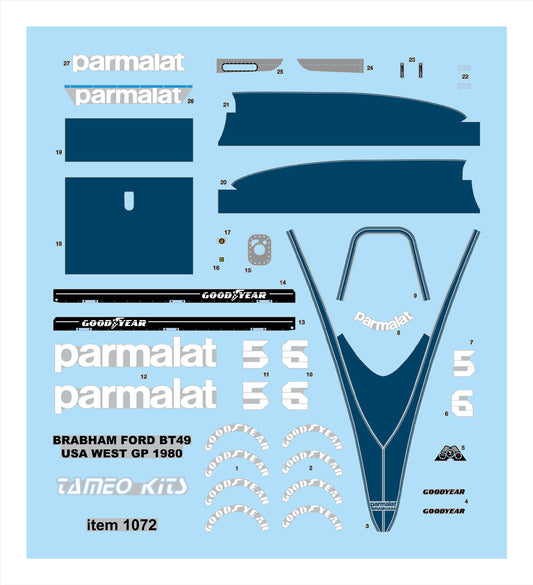 Tameo - Kit CPK003 Brabham BT49 Ford - 1980 U.S.A. West Grand Prix - White Metal Car Kit - Scale 1:43, Made in Italy