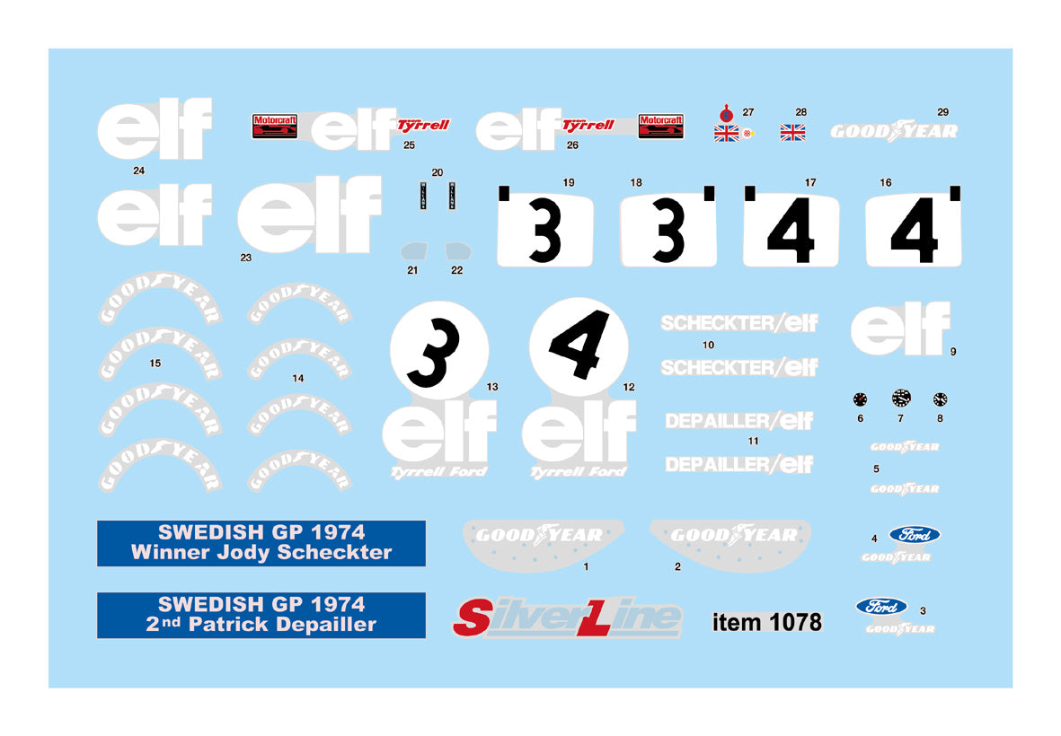 Tameo - SLK103 Tyrrell 007 Ford - 1974 - White Metal Car Kit - Scale 1:43, Made in Italy