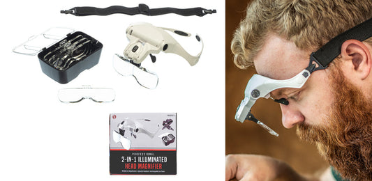 2-IN-1 Professional Illuminated Head Magnifier W/ Head Strap 5 L