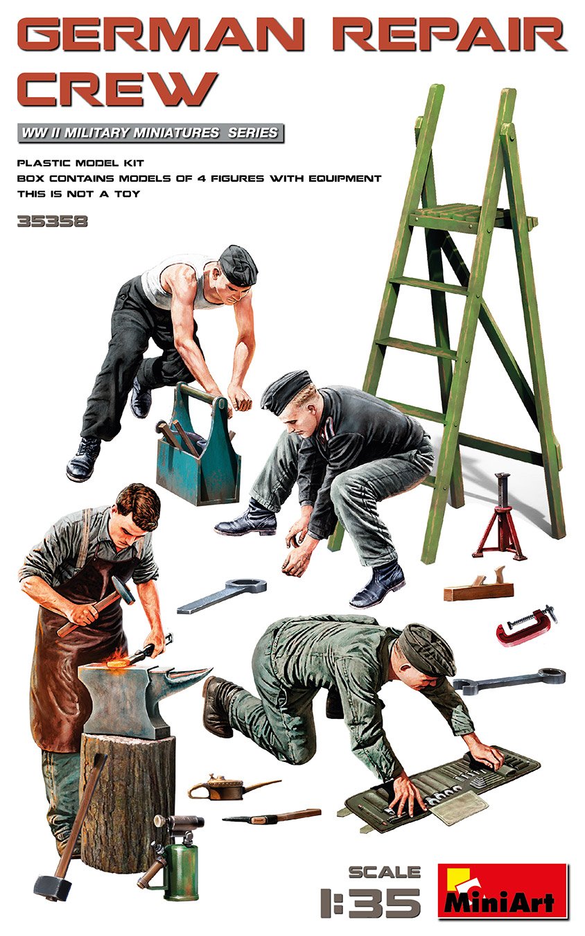 Mini Art - German Repair Crew w/equipment 1:35