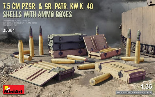 Mini Art - 7.5cm PZGR & GR PATR 40 Shells boxs 1:35