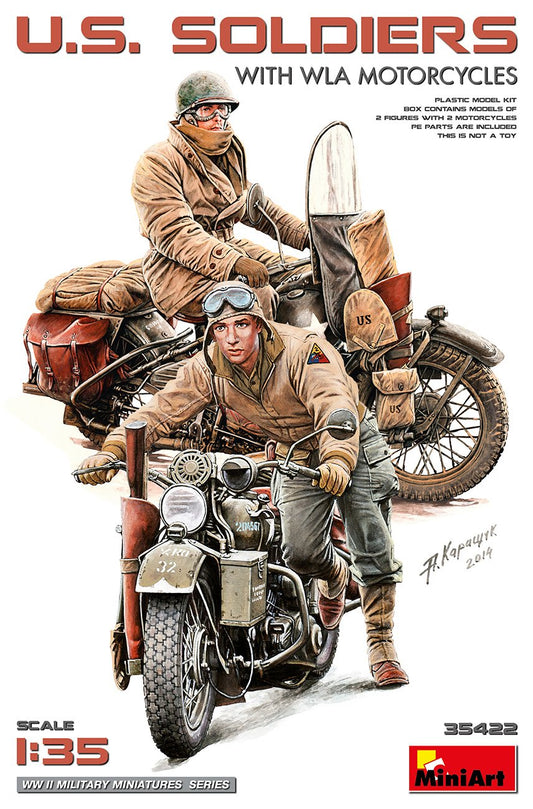 Mini Art - US Soldiers w/WLA Motorcycles 1:35