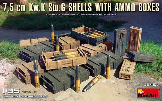 Mini Art - 7.5cm Shells w/Ammo Boxes 1:35