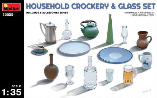 Mini Art - Household Crockery & Glass Set 1:35