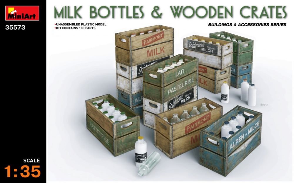 Mini Art - Milk Bottles & Wood Crates 1:35