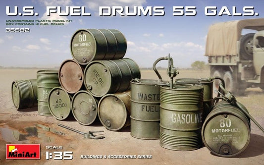 Mini Art - US Fuel Drums 55 Gals(12) 1:35