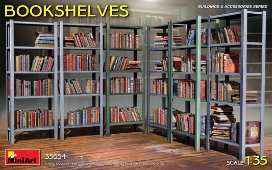 Mini Art - Bookshelves w/books 1:35
