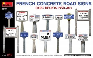 Mini Art - French Concrete Road Signs Paris 1:35