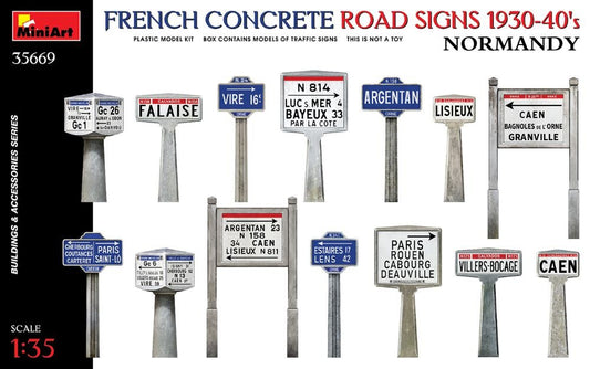 Mini Art - French Concrete Road Signs Normandy 1:35