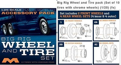 Moebius - Semi Wheels & Tires 10pk 1:25
